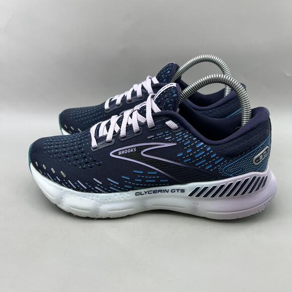 Brooks Glycerin GTS 20 Running Shoes Women Size 8 B Blue Comfort Low Sneakers - Picture 3 of 10